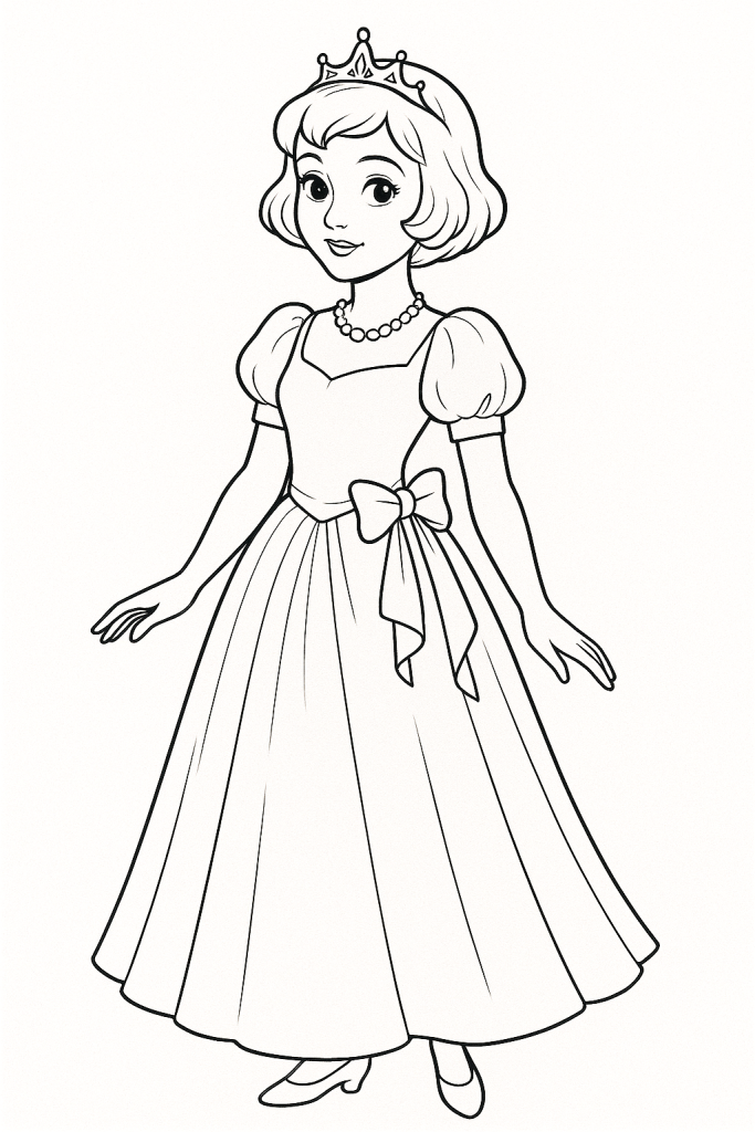 coloriage princesse cheveux courts