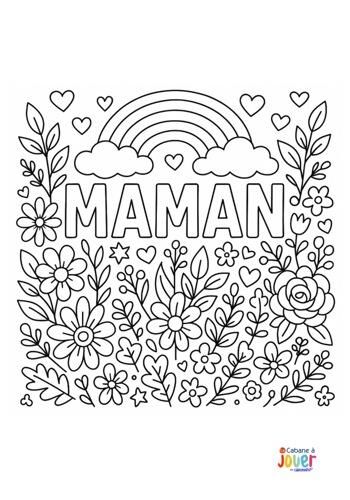 coloriage fête des mères