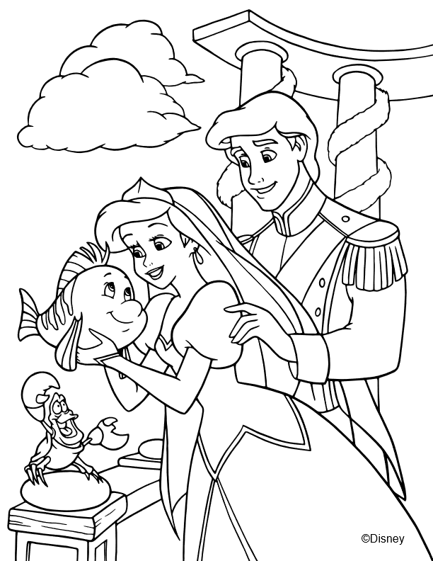 coloriage princesse ariel la petite sirène polochon