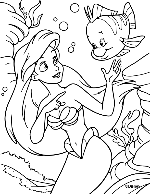 coloriage princesse ariel polochon