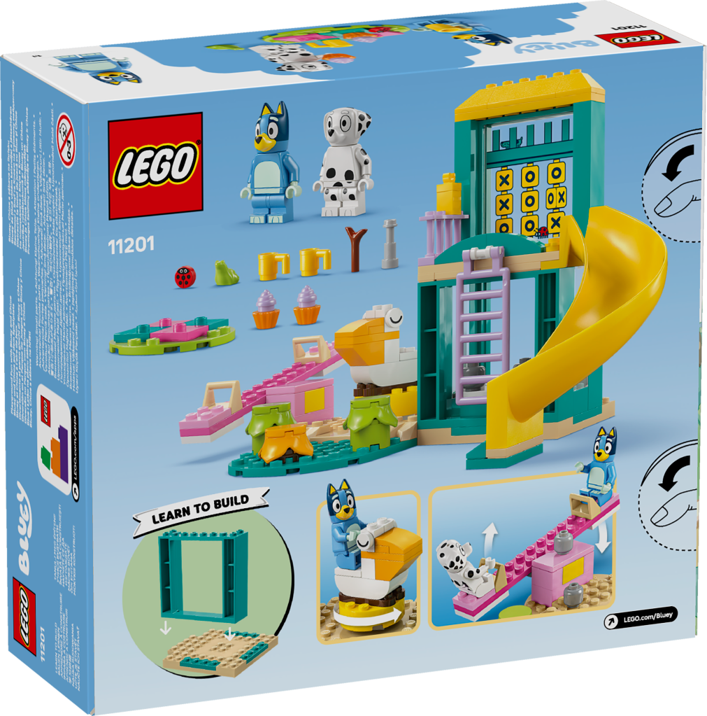 boîte LEGO Bluey 11201 Bluey et Chloé à l’aire de jeux