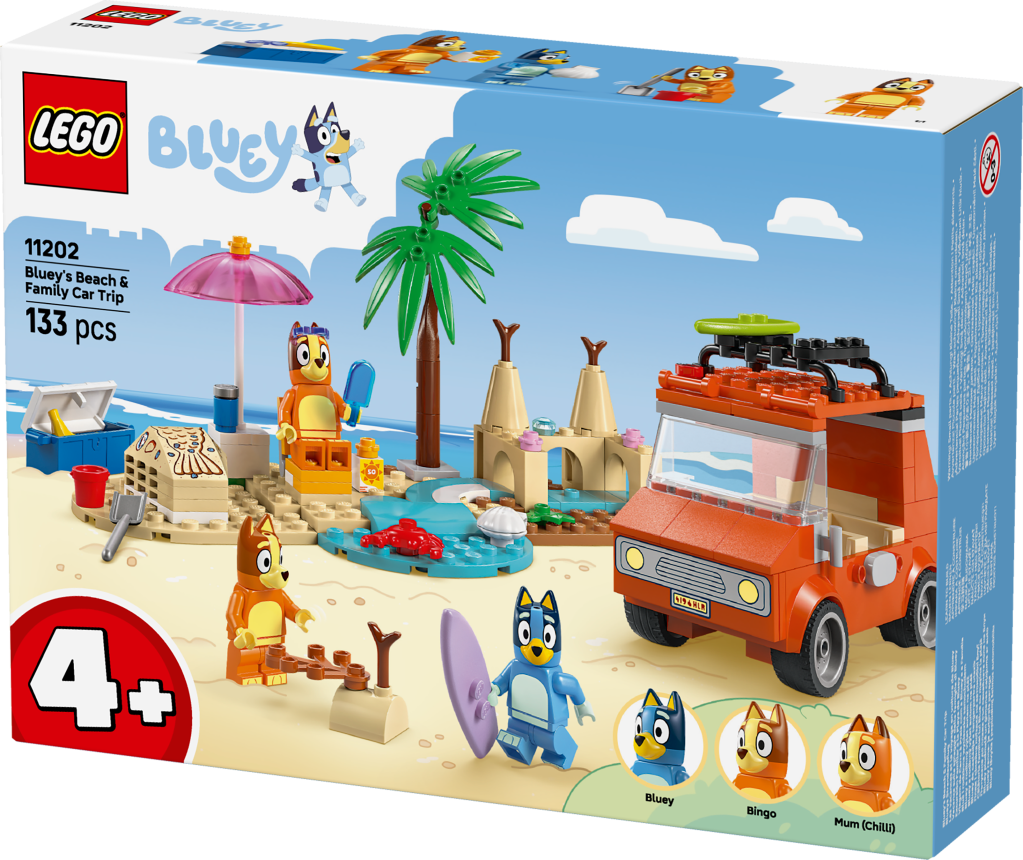 boîte LEGO Bluey 11202 Les vacances et le voyage en voiture de Bluey