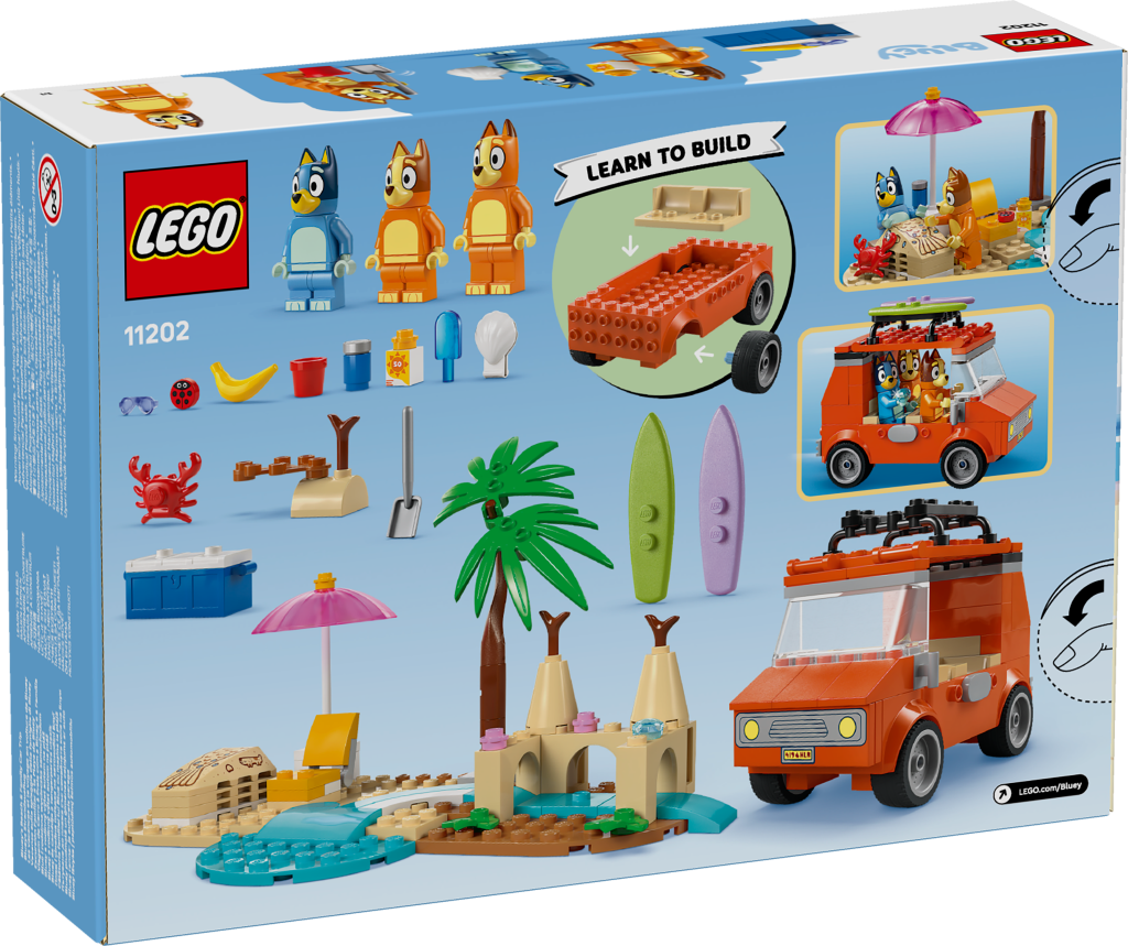 boîte LEGO Bluey 11202 Les vacances et le voyage en voiture de Bluey