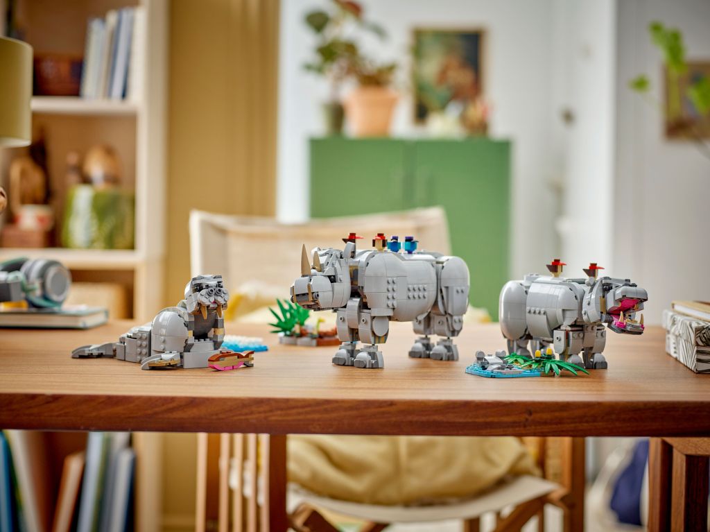 LEGO Creator 3-en-1 31171 : Animaux Sauvages – Le Rhinocéros Majestueux et les Oiseaux