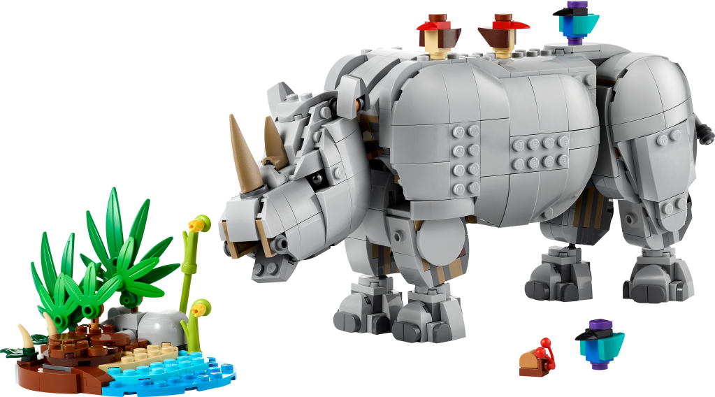 LEGO Creator 3-en-1 31171 : Animaux Sauvages – Le Rhinocéros Majestueux et les Oiseaux