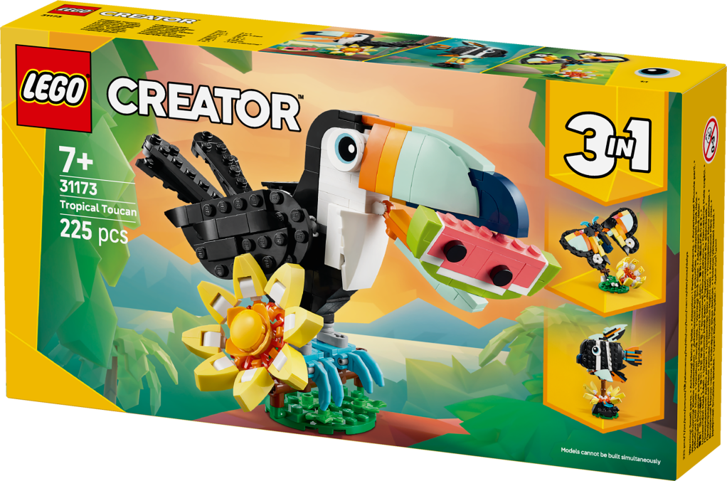 boîte LEGO Creator 3-en-1 31173 : Animaux Sauvages – Le Toucan Tropical