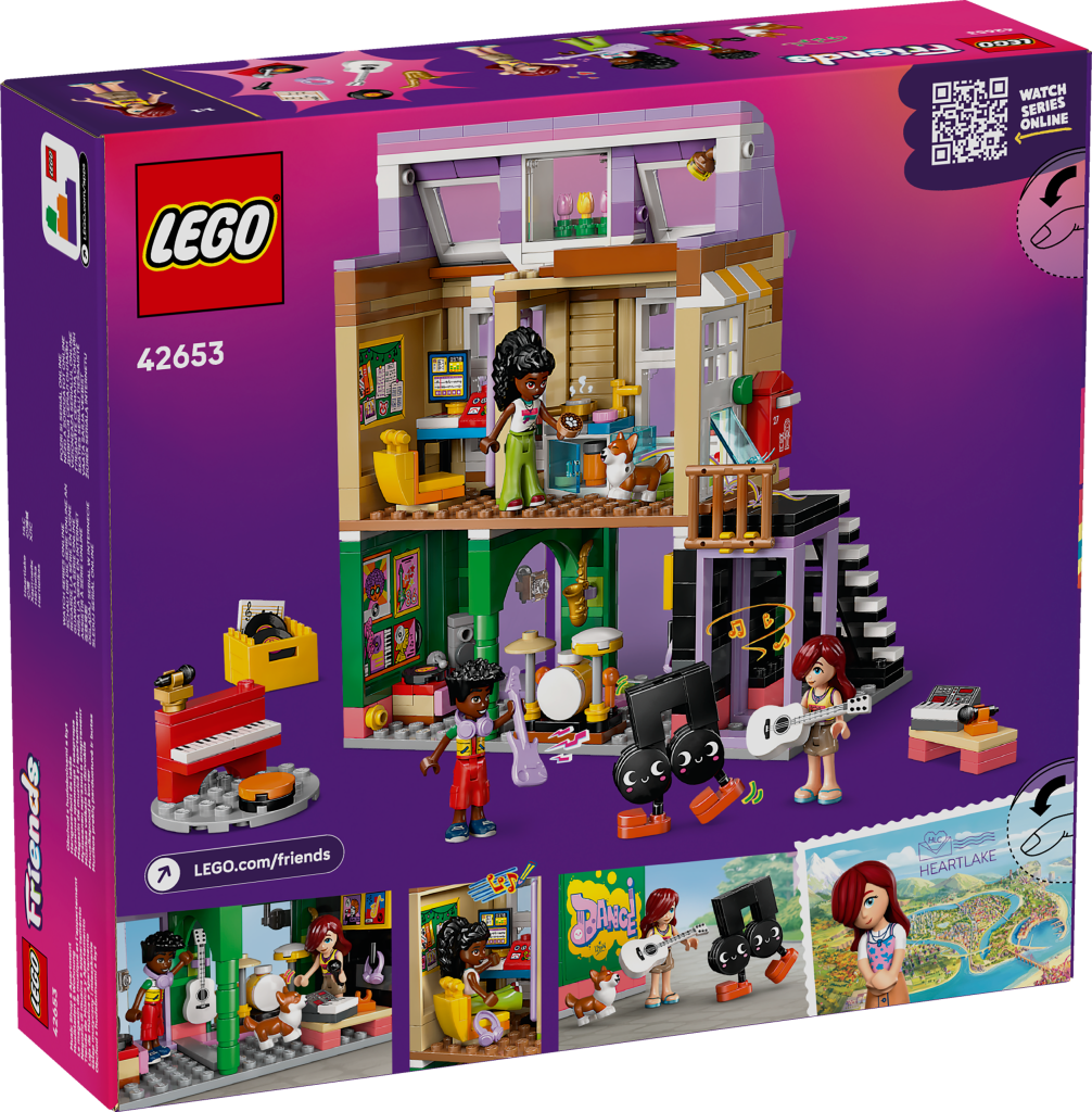 boîte LEGO Friends 42653 : Le magasin de musique et l’appartement