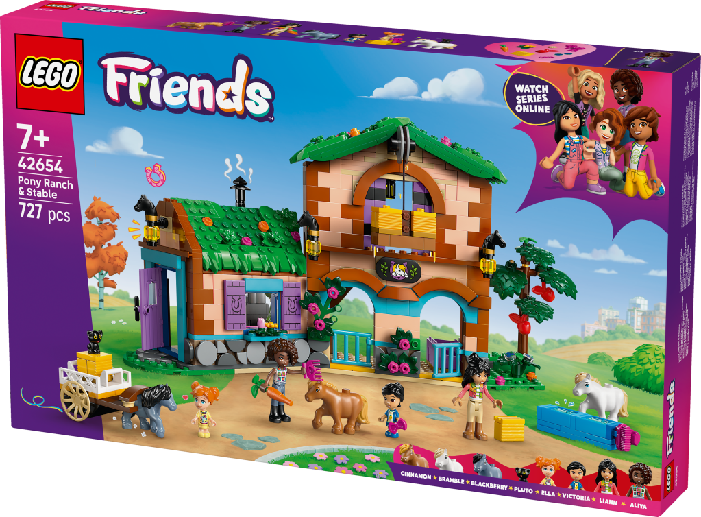 boîte LEGO Friends 42654 : Le ranch et les écuries des poneys