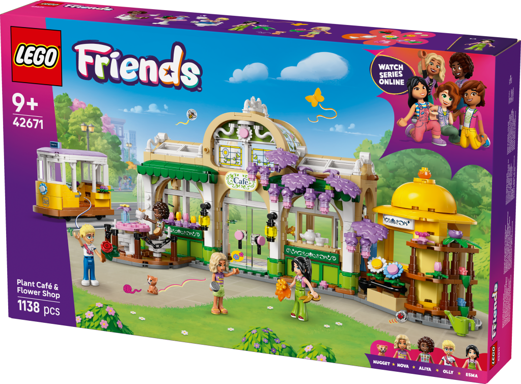 boîte LEGO Friends 42671 : Café des plantes et kiosque à fleurs