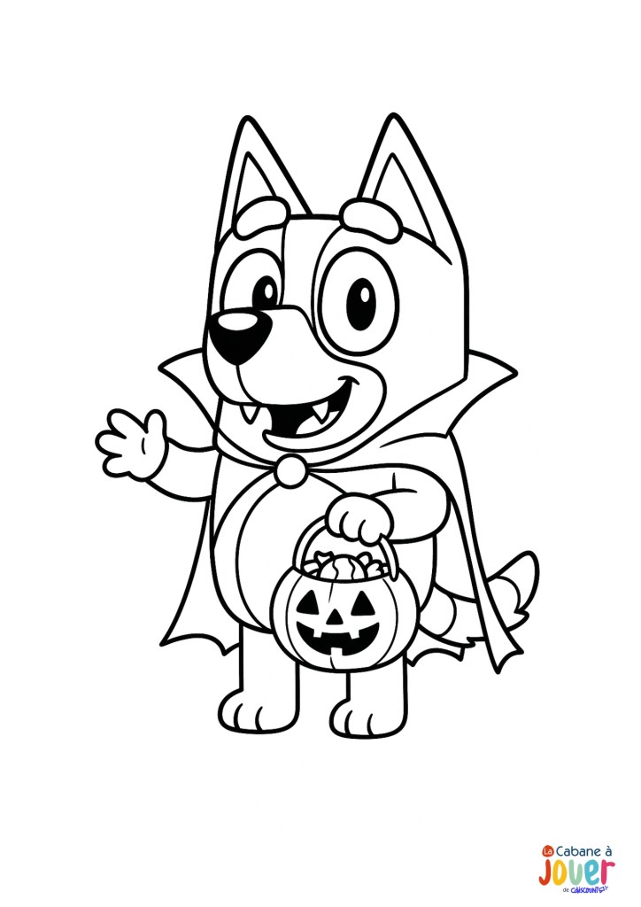 coloriage Bluey halloween