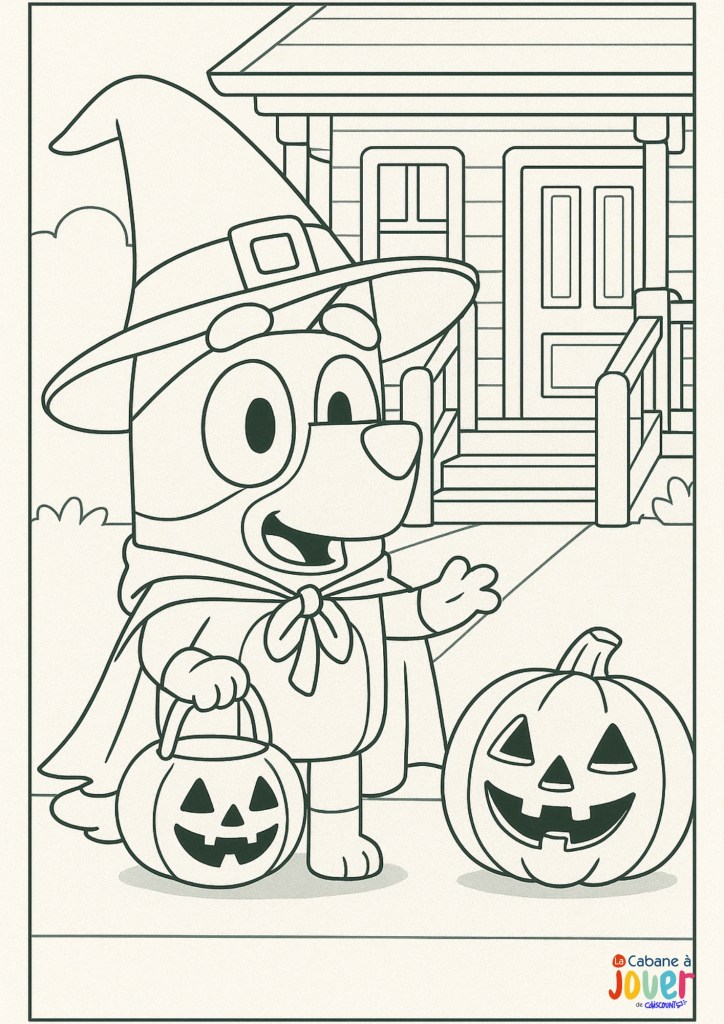 coloriage Bluey halloween
