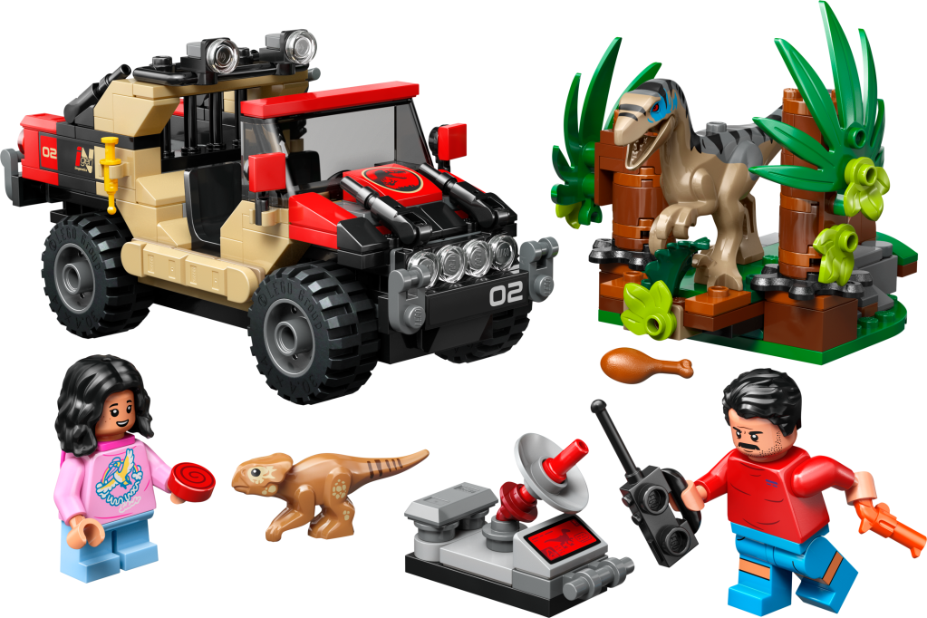 LEGO Jurassic World 76972 : Le vélociraptor et l’évasion en 4x4