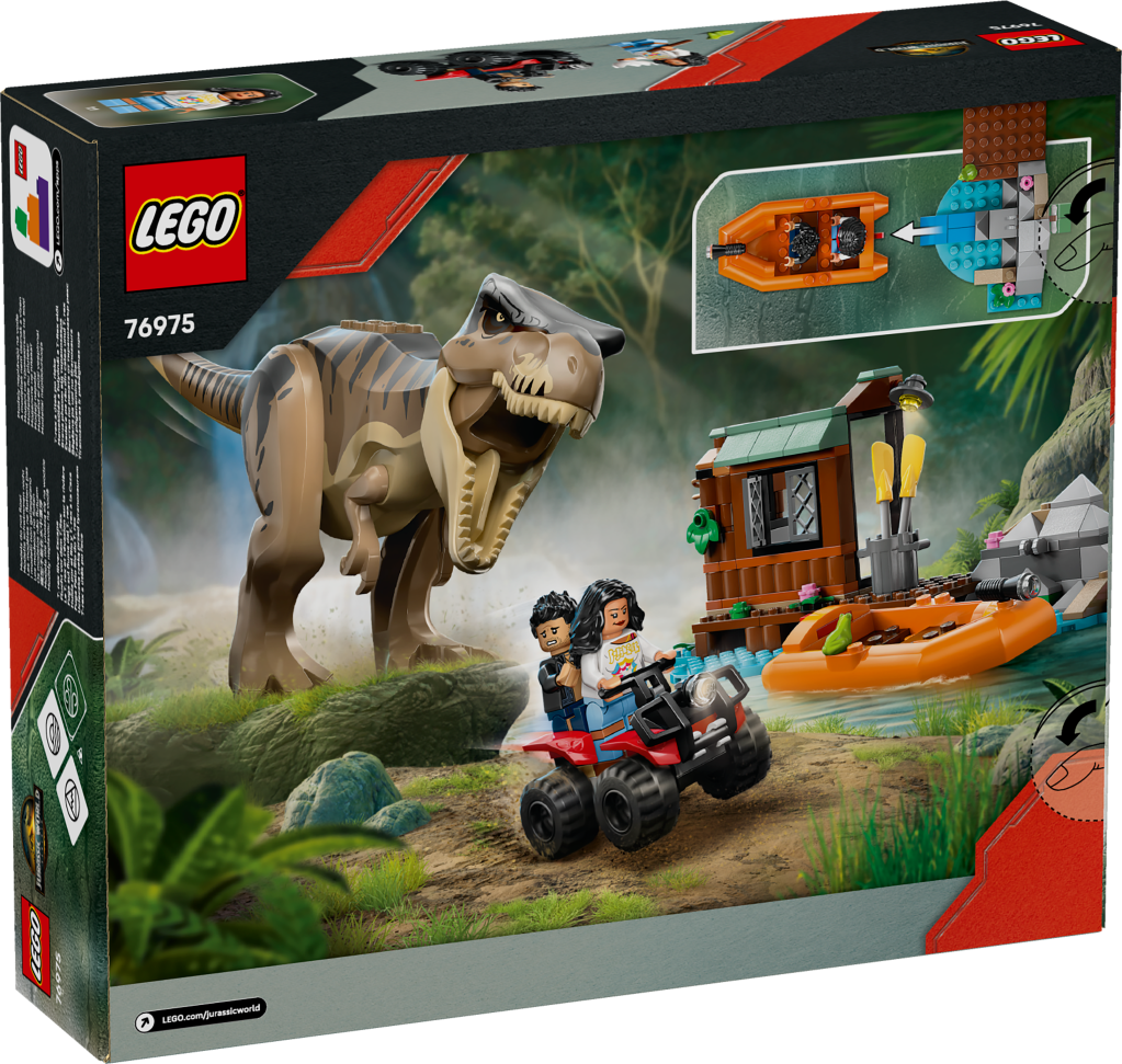 boîte LEGO Jurassic World 76975 : Le T. rex et l’évasion sur la rivière