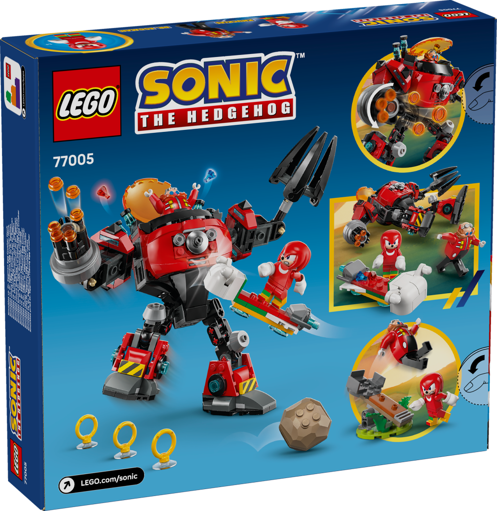 boîte LEGO Sonic the Hedgehog 77005 : Knuckles contre l’Egg Crusher de Dr. Eggman