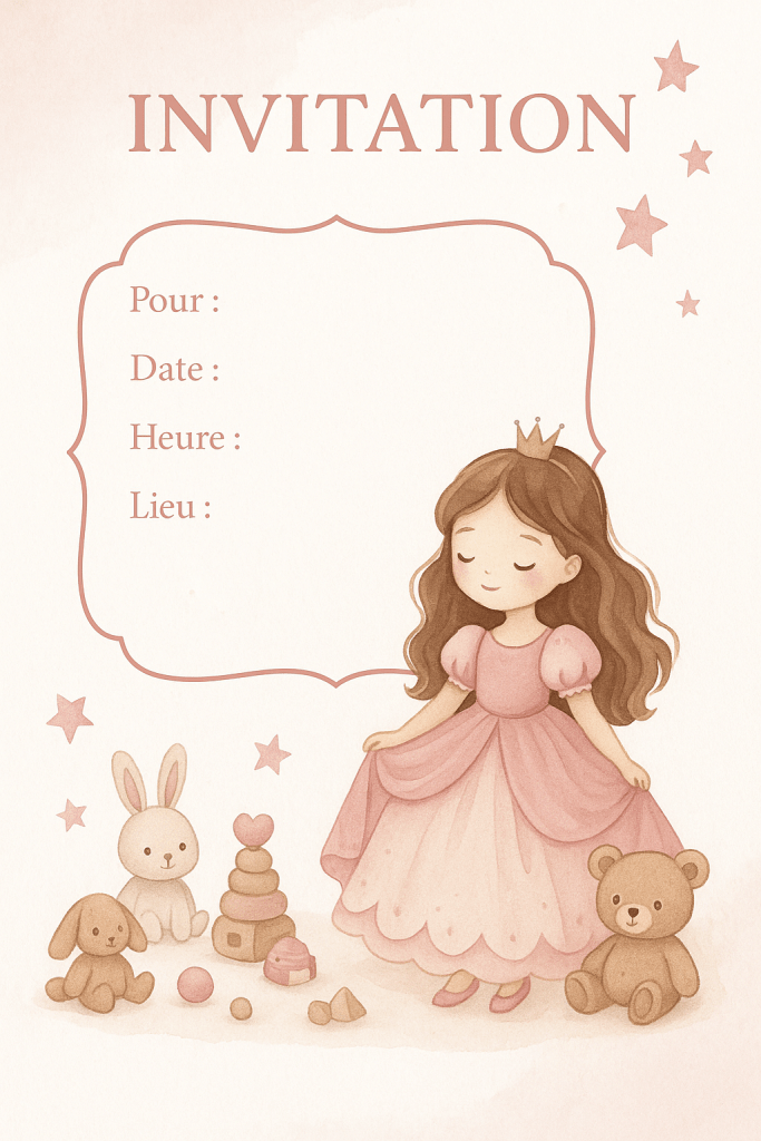 invitation anniversaire princesse
