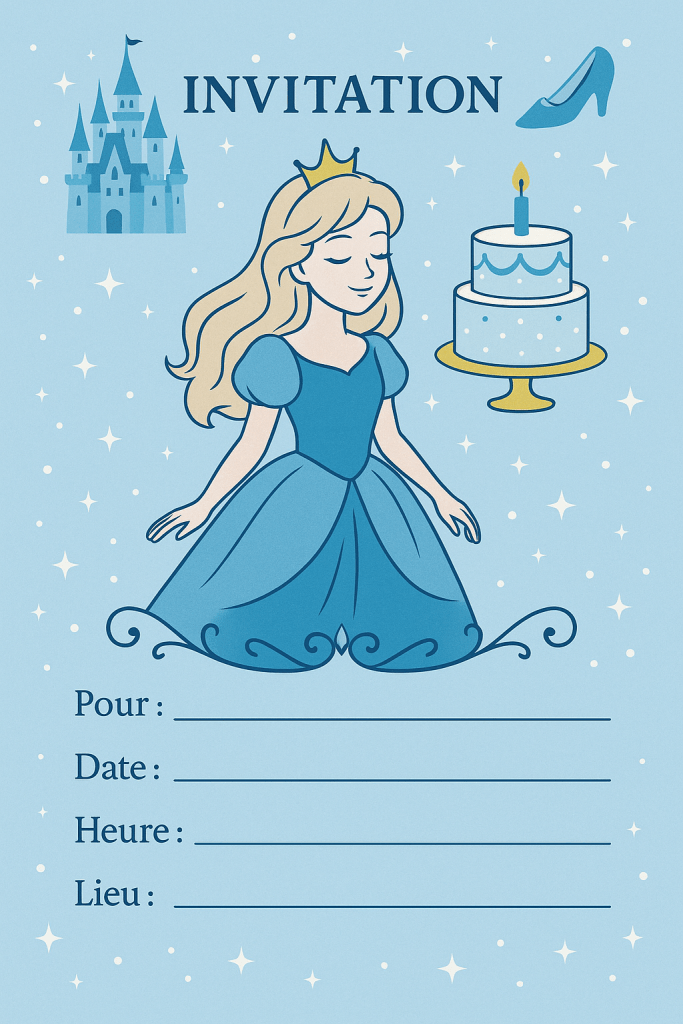 invitation anniversaire princesse