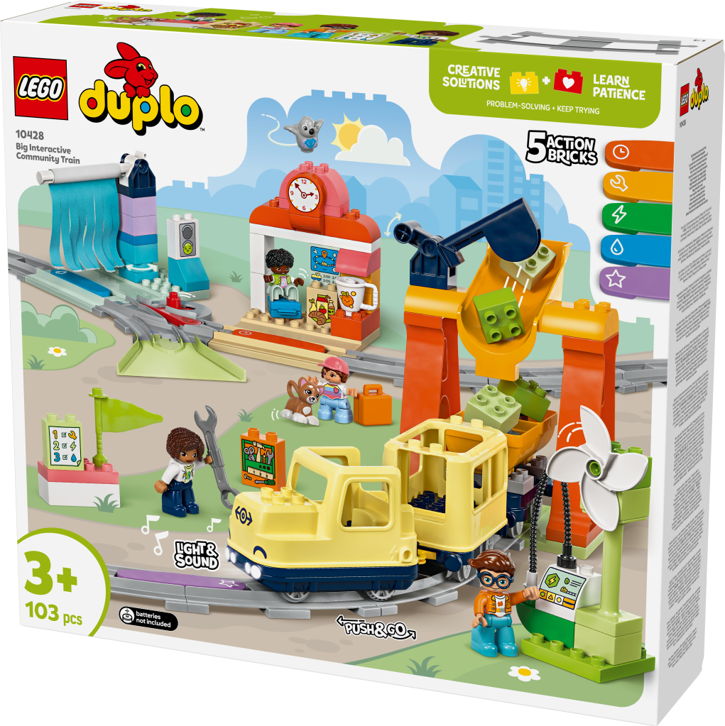boîte LEGO DUPLO Town 10428 Le grand train communautaire interactif