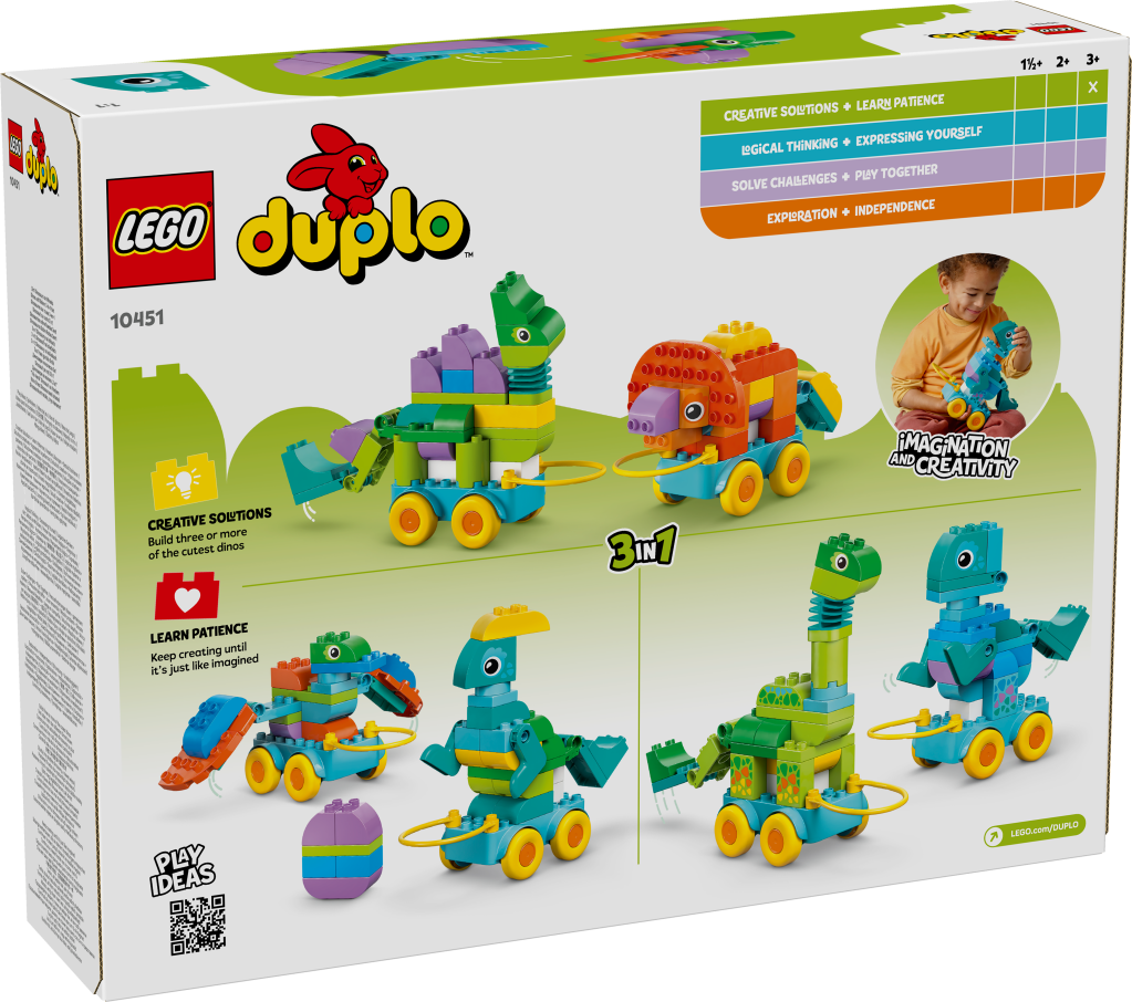 boîte LEGO DUPLO Town 10451 Dinosaures sur roues 3-en-1
