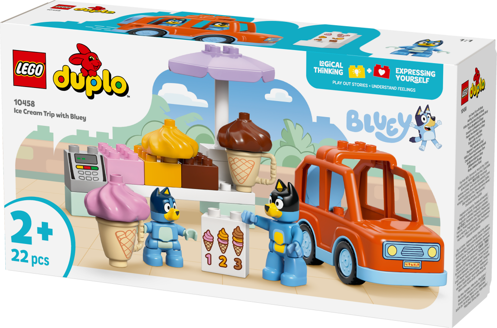 boîte LEGO DUPLO Bluey 10458 Visite chez le marchand de glace avec Bluey