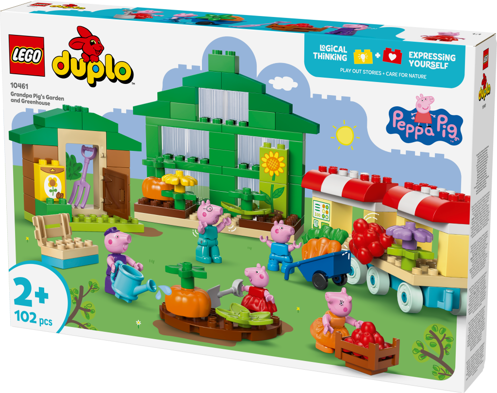 boîte LEGO DUPLO Peppa Pig 10461 Le jardin de Papy Pig et la serre