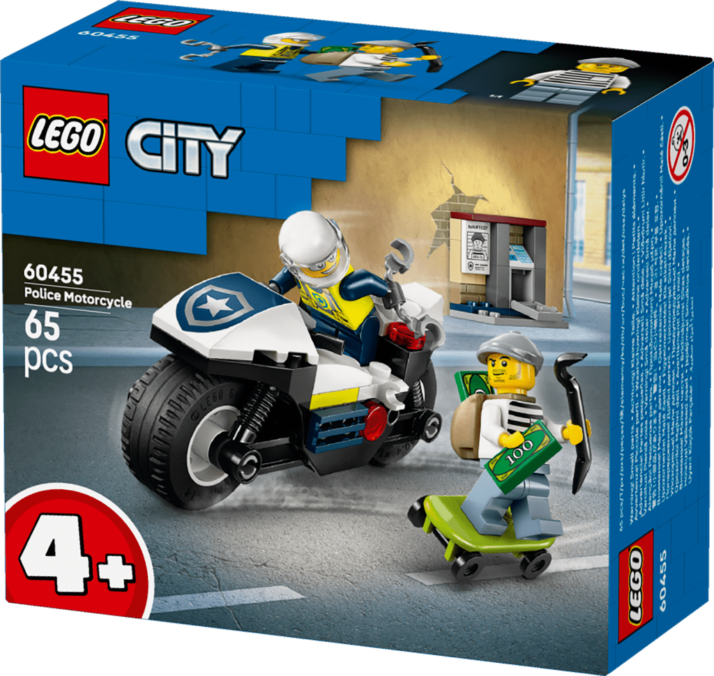 boîte LEGO City 60455 : La course-poursuite en moto de police