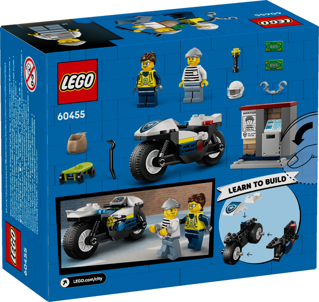 boîte LEGO City 60455 : La course-poursuite en moto de police
