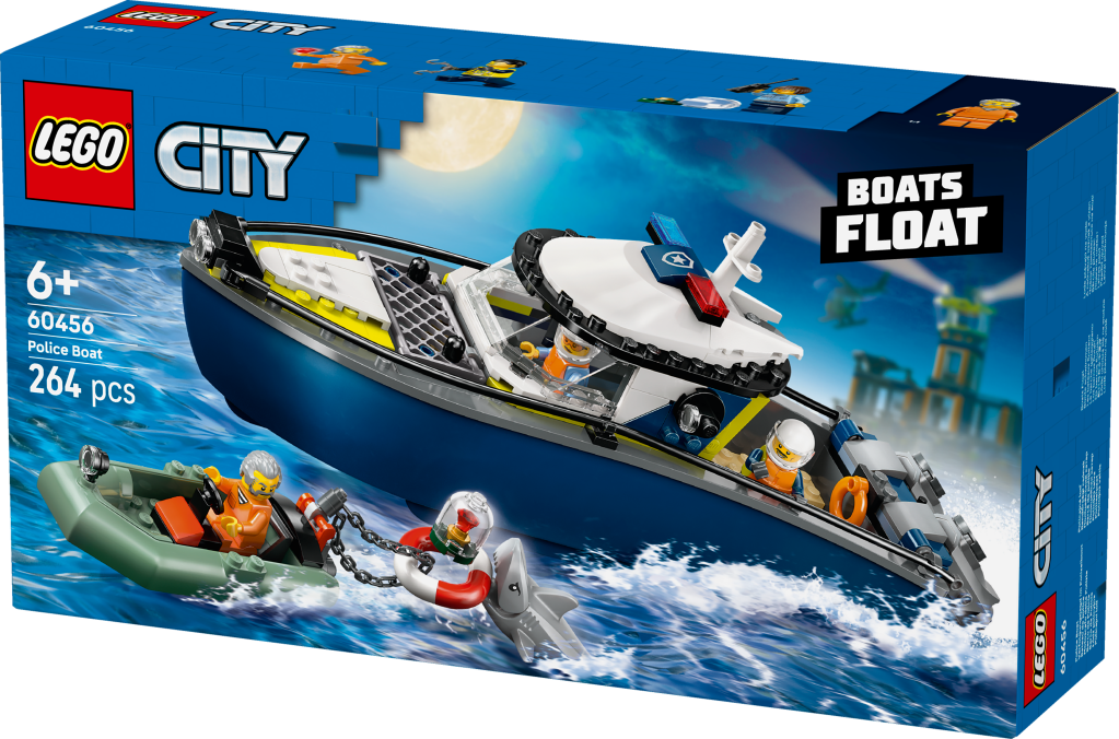 boîte LEGO City 60456 : La course-poursuite en bateau de police