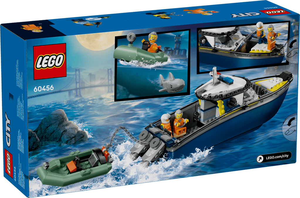boîte LEGO City 60456 : La course-poursuite en bateau de police