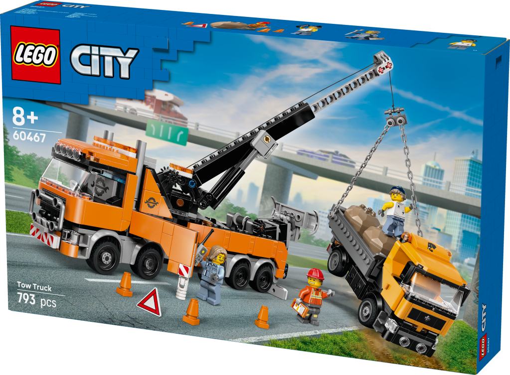 boîte LEGO City 60467 : Le remorqueur avec grue pour poids lourd