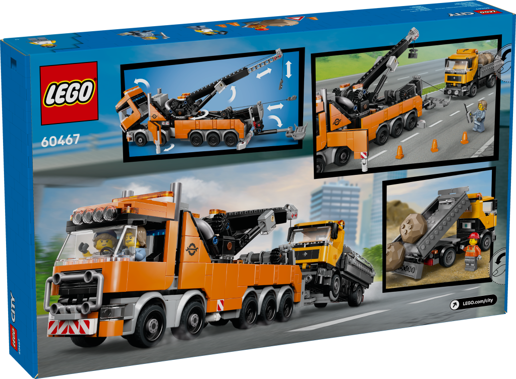 boîte LEGO City 60467 : Le remorqueur avec grue pour poids lourd
