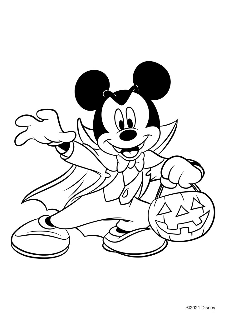 coloriage mickey citrouille halloween