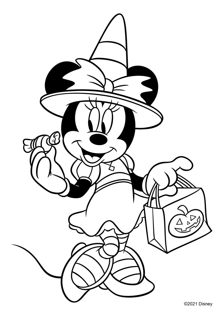 coloriage disney minnie halloween