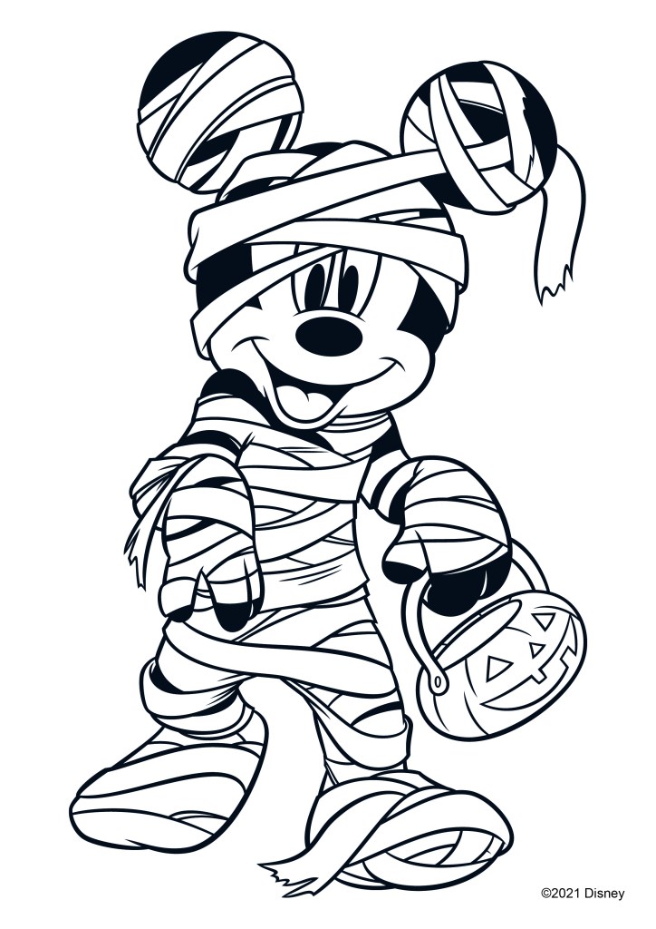 coloriage mickey zombie halloween