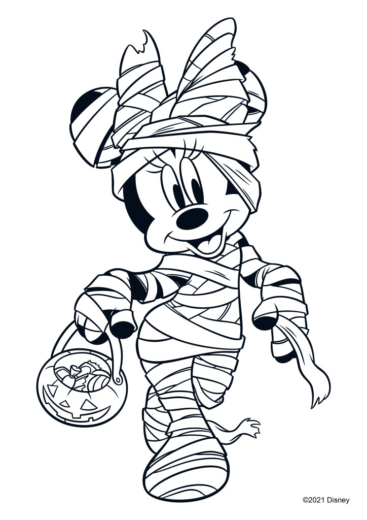 coloriage minnie zombie halloween