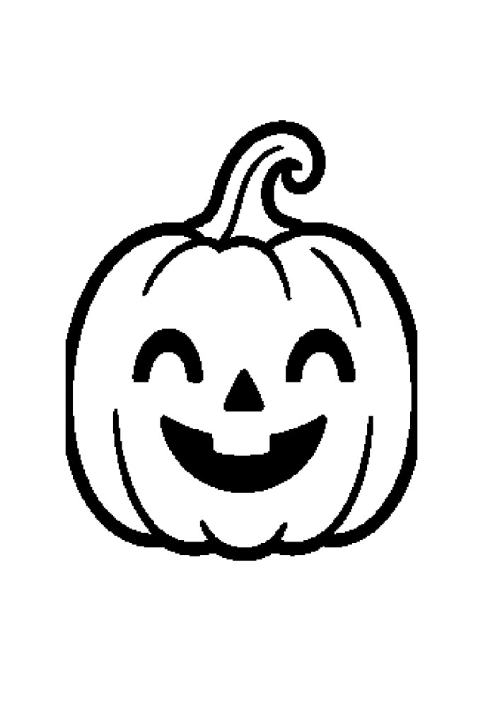 Coloriage d'Halloween pour la maternelle à imprimer : une grosse citrouille souriante