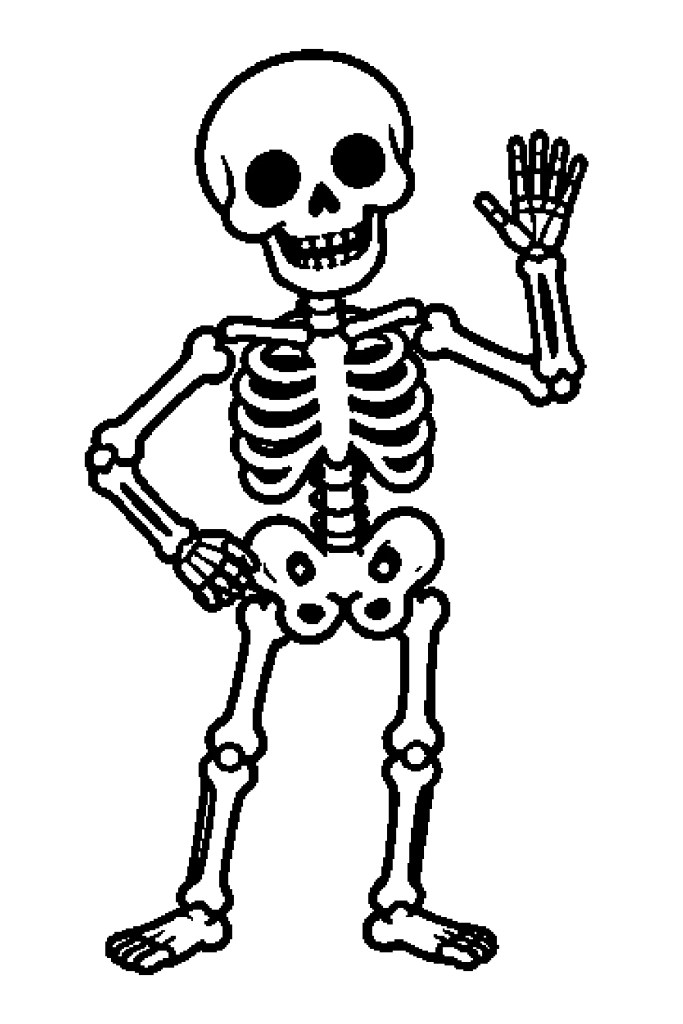 Coloriage de squelette d'Halloween à imprimer