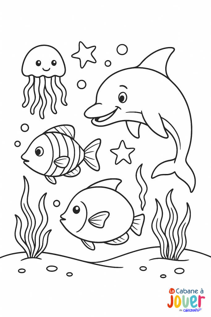 coloriage animaux marin