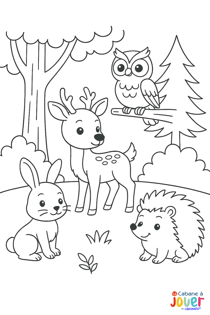 coloriage animaux foret