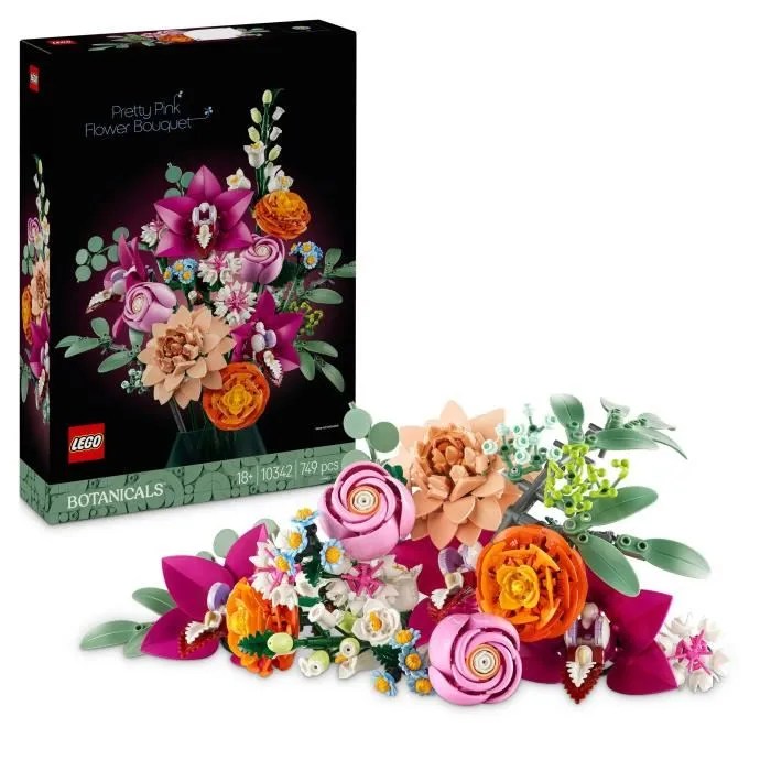 LEGO Botanique 10342 Le joli bouquet de fleurs roses