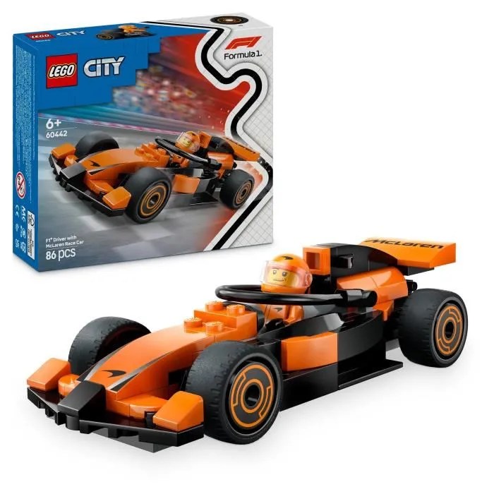 LEGO City 60442 Voiture de course McLaren avec pilote de F1