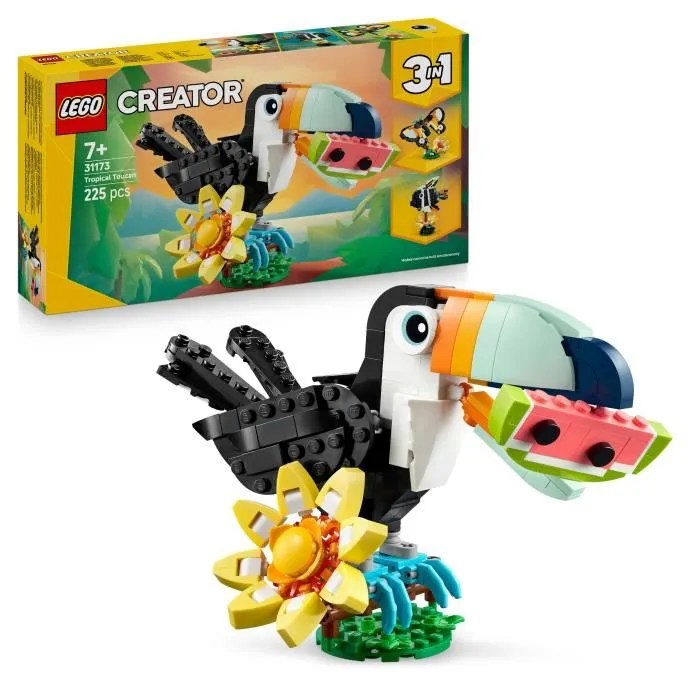 LEGO Creator 3-en-1 31173 Animaux Sauvages : le Toucan Tropical