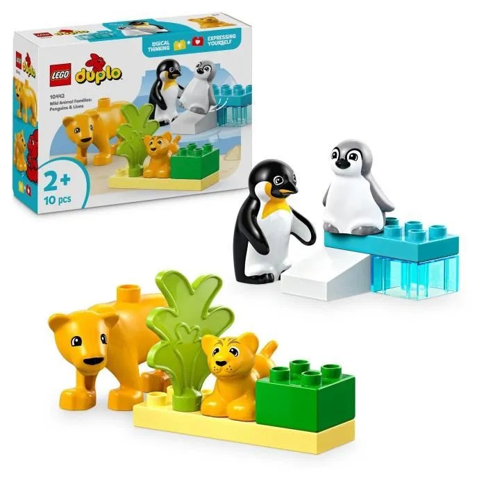 LEGO DUPLO Ma ville 10442 Familles d’animaux sauvages : pingouins et lions