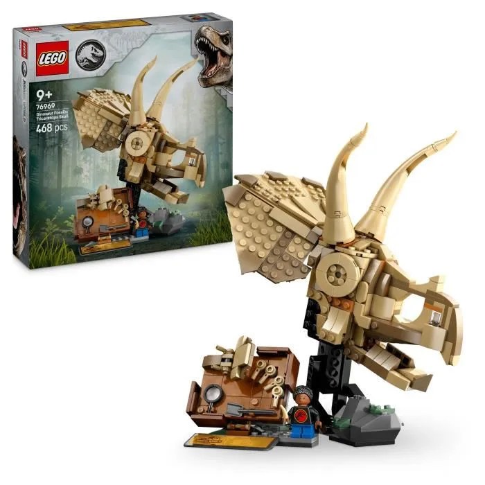LEGO Jurassic World 76969 Les fossiles de dinosaures : le crâne du tricératops