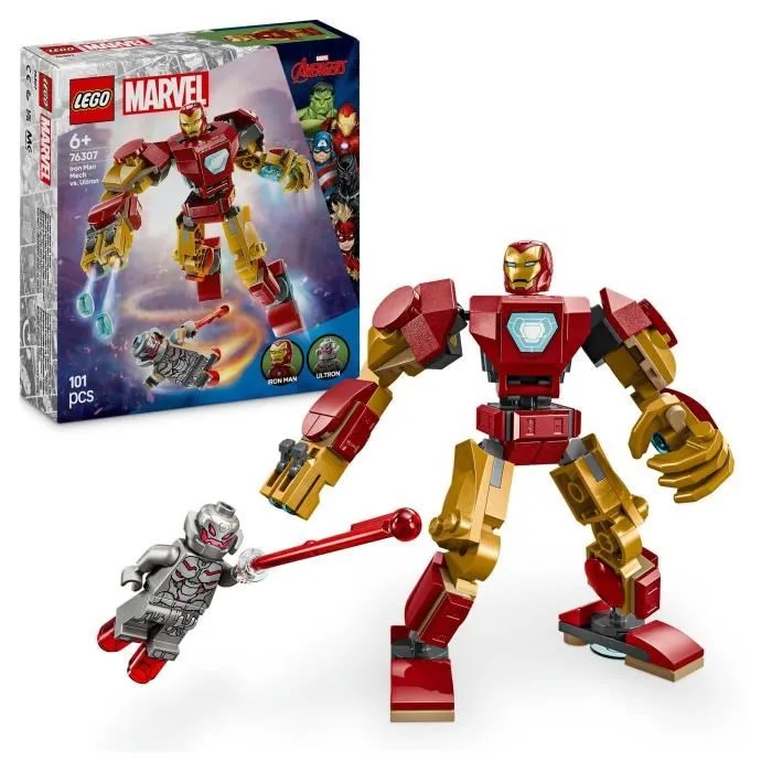 LEGO Marvel 76307 Le robot d’Iron Man contre Ultron