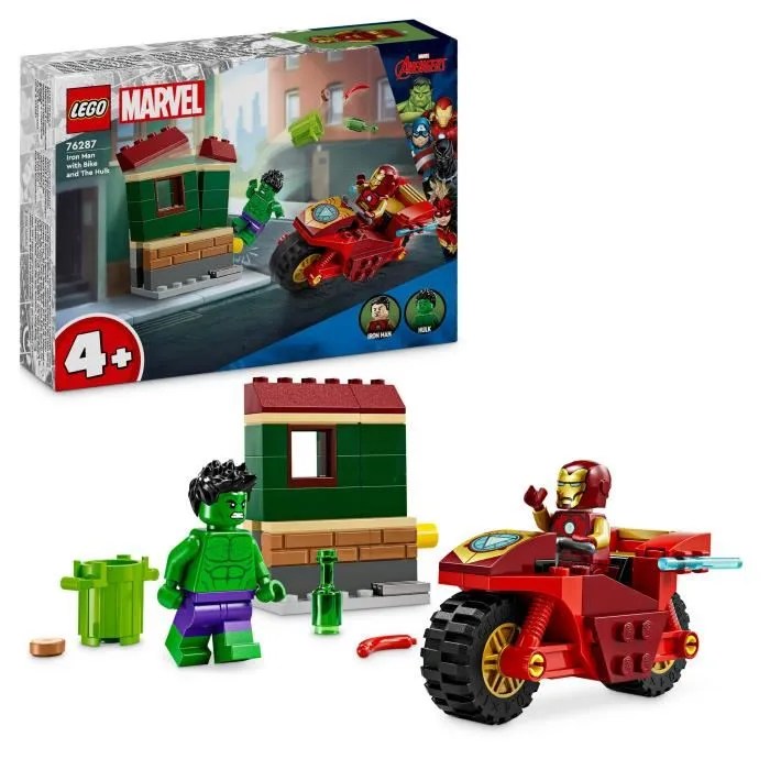 LEGO® Marvel 76287 Iron Man avec une Moto et Hulk