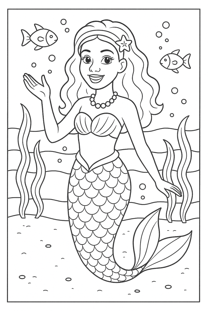 coloriage barbie sirene