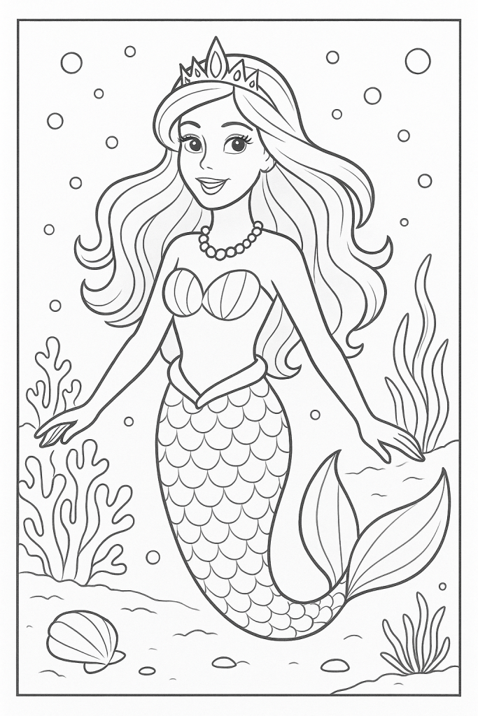 coloriage barbie sirene