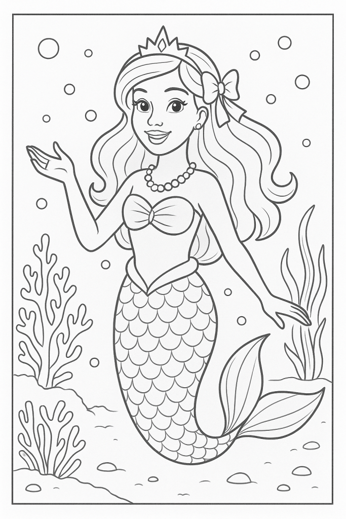 coloriage barbie sirene