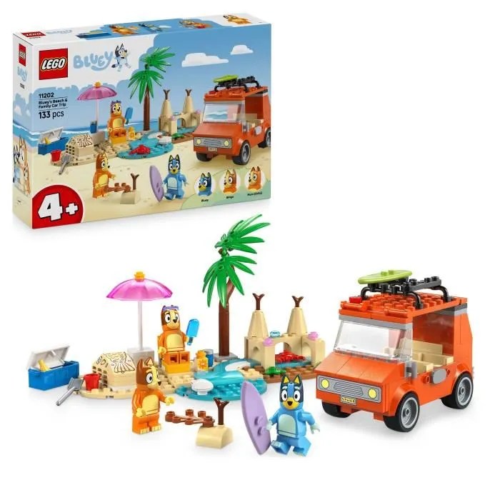 LEGO Bluey 11202 Les Vacances et le Voyage en Voiture de Bluey