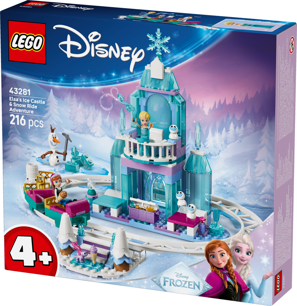 boîte LEGO Disney La Reine des Neiges 43281 Le Château de Glace et la Piste Enneigée d’Elsa